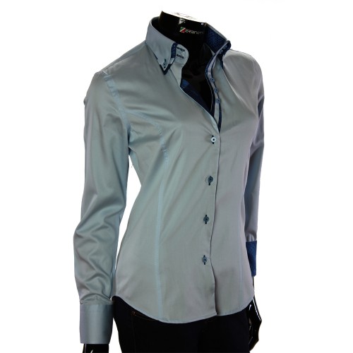 Женская однотонная приталенная рубашка TNL 1034-1