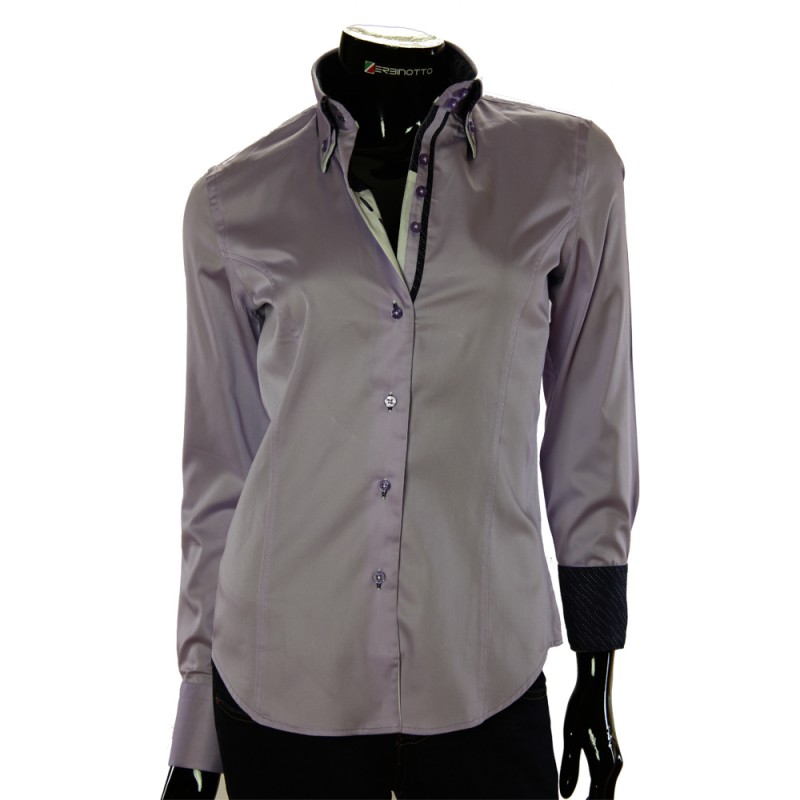 Женская однотонная приталенная рубашка TNL 1034-2