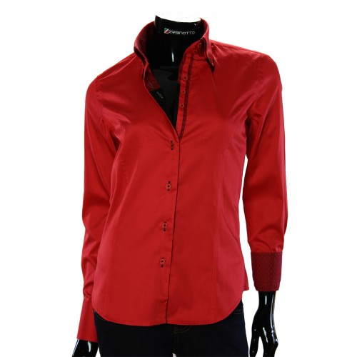 Женская однотонная приталенная рубашка TNL 1034-3
