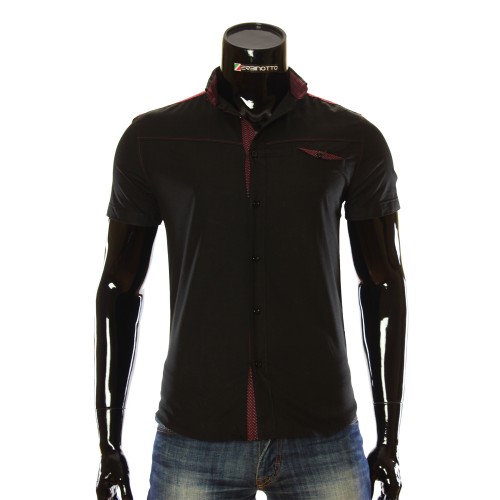 Men`s Slim Fit plain shirt with short sleeve LL 1022-5