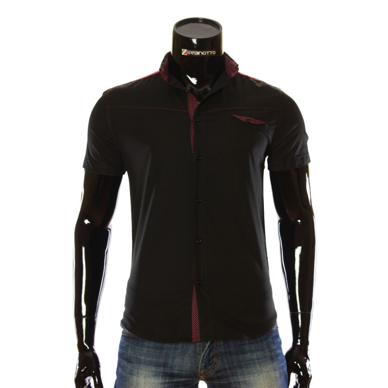 Men`s Slim Fit plain shirt with short sleeve LL 1022-5