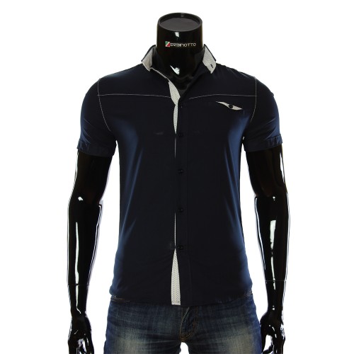 Men`s Slim Fit plain shirt with short sleeve LL 1022-1