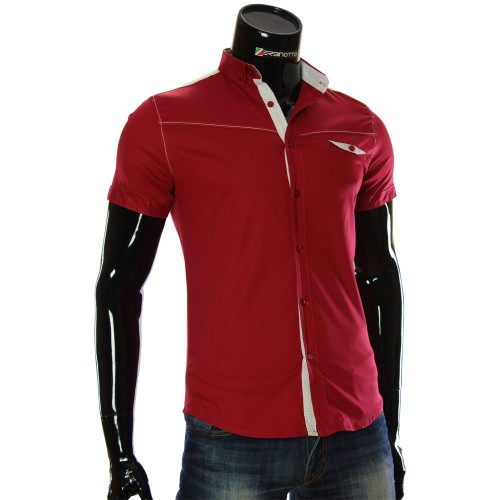 Men`s Slim Fit plain shirt with short sleeve LL 1022