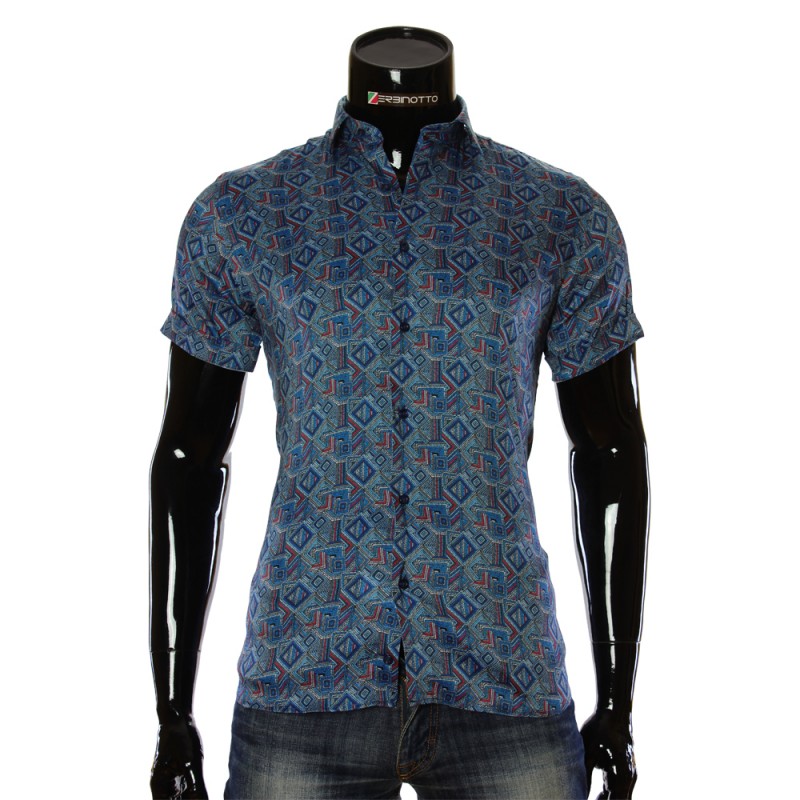 Men's pattern shirt Short Sleeve RV 1950-3