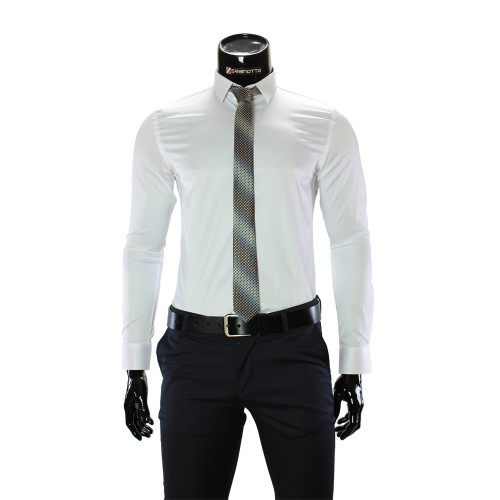 Мужская однотонная приталенная рубашка GF 7051-22