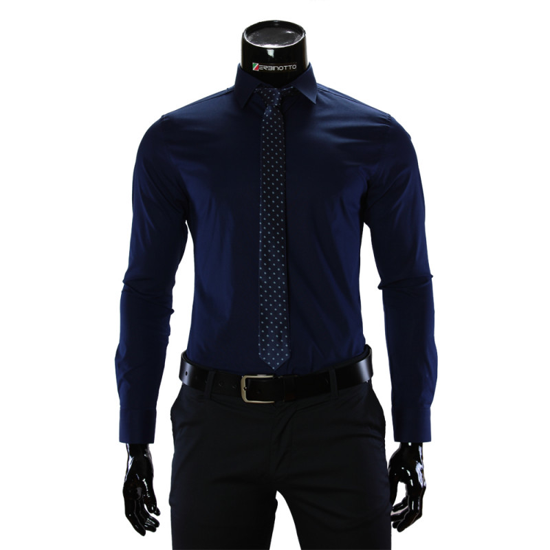 Pure Cotton Plain Stretch Shirt GF 9009