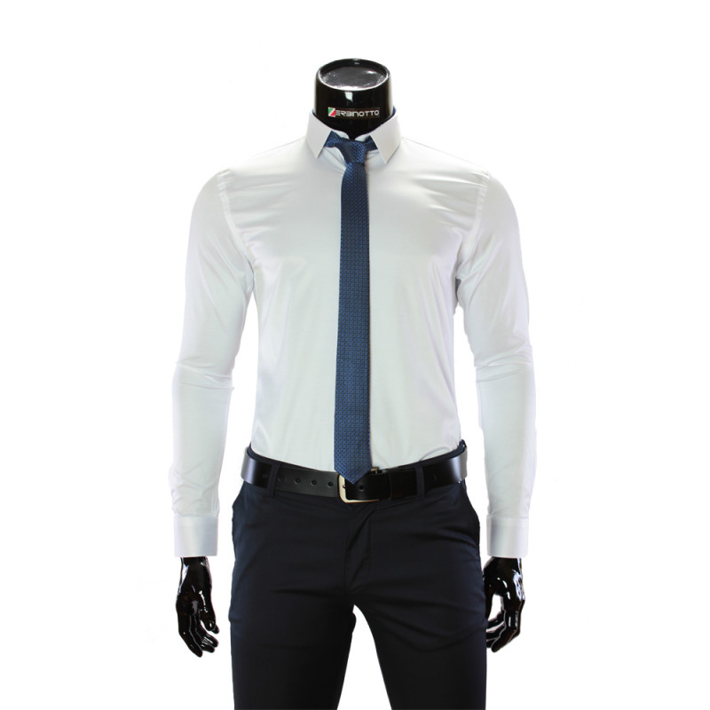 Мужская однотонная приталенная рубашка GF 7051-11