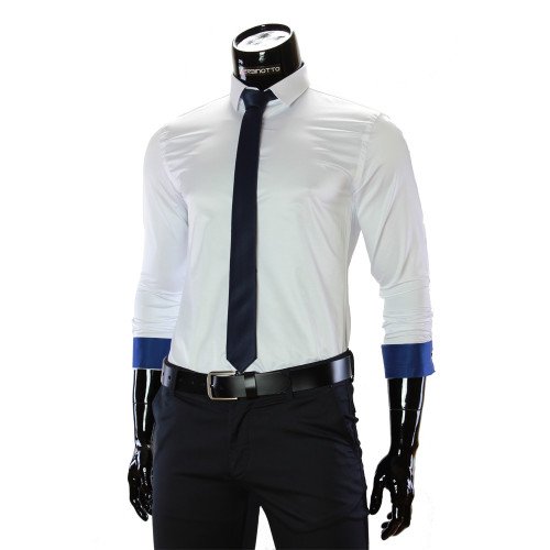 Мужская однотонная приталенная рубашка GF 4002