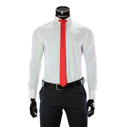 Мужская однотонная приталенная рубашка GF 0411-44