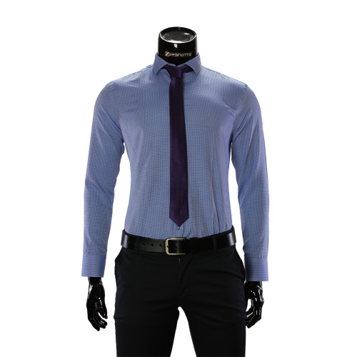 Мужская однотонная приталенная рубашка RV 1955-5