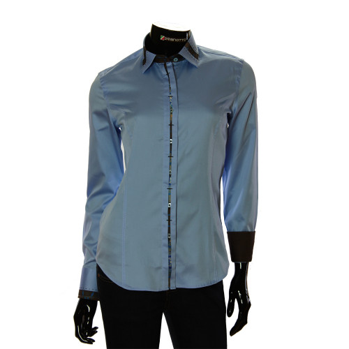 Женская однотонная приталенная рубашка TNL 1035-2