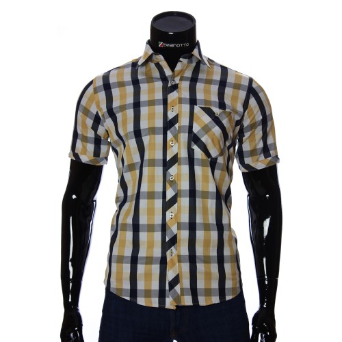 Мужская рубашка в клетку с коротки рукавом BEL 918-20