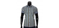 Мужская рубашка в полоску с коротким рукавом BEL 921-8