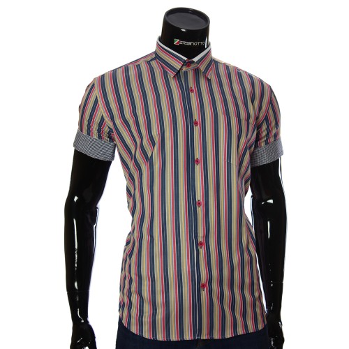 Мужская рубашка в полоску с коротки рукавом BEL 921-914