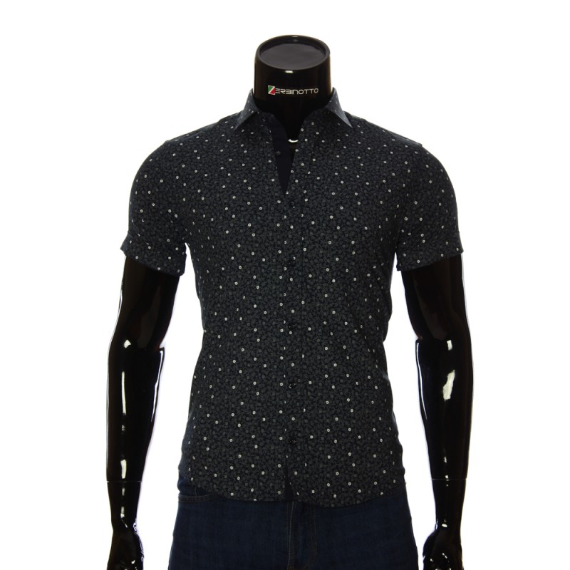 Мужская рубашка с коротки рукавом в узор BEL 932-17