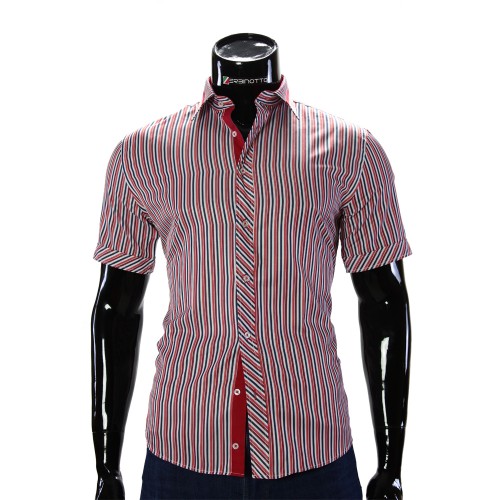 Мужская рубашка в полоску с коротким рукавом GF 2066-2