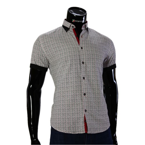 Мужская рубашка с коротки рукавом в узор GF 20296-4